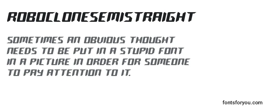 Review of the Roboclonesemistraight Font