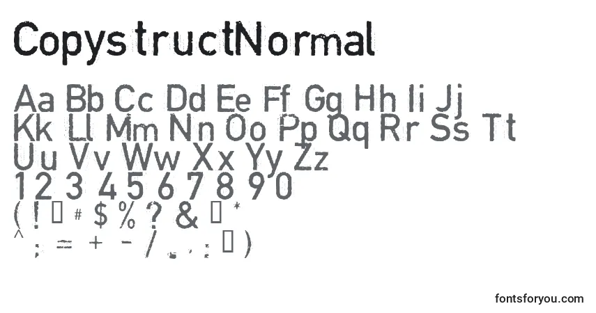 A fonte CopystructNormal – alfabeto, números, caracteres especiais