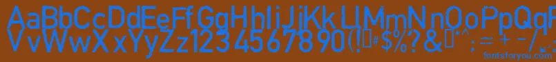 フォントCopystructNormal – 茶色の背景に青い文字