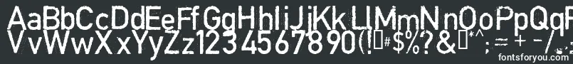 フォントCopystructNormal – 黒い背景に白い文字