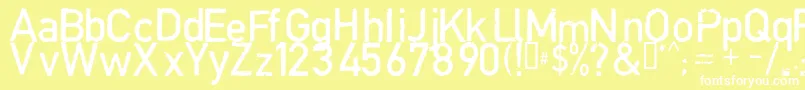 フォントCopystructNormal – 黄色い背景に白い文字