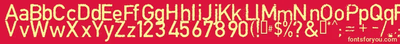 More about CopystructNormal Font CopystructNormal Font – Yellow Fonts on Red Background