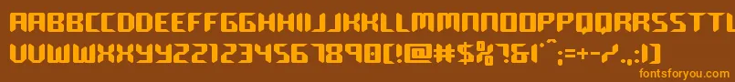 roboclonestraight Font – Orange Fonts on Brown Background