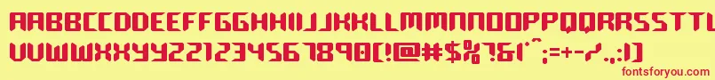 roboclonestraight Font – Red Fonts on Yellow Background