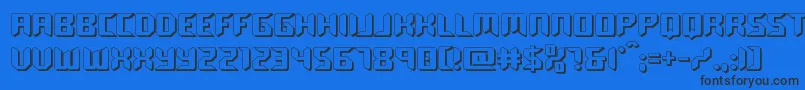 roboclonestraight3d Font – Black Fonts on Blue Background