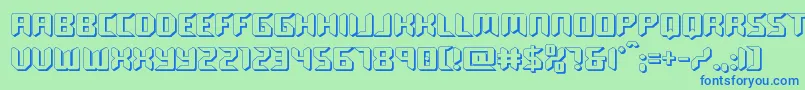 roboclonestraight3d Font – Blue Fonts on Green Background