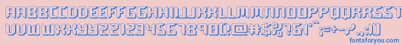 roboclonestraight3d Font – Blue Fonts on Pink Background