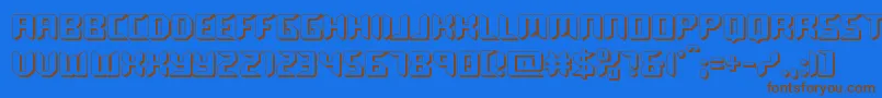 roboclonestraight3d-Schriftart – Braune Schriften auf blauem Hintergrund