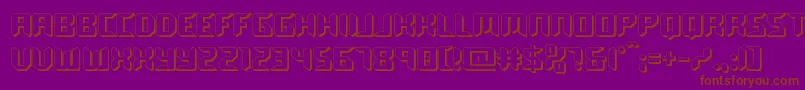 roboclonestraight3d-Schriftart – Braune Schriften auf violettem Hintergrund