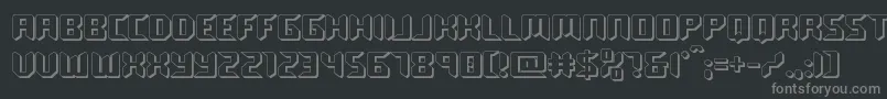 roboclonestraight3d Font – Gray Fonts on Black Background