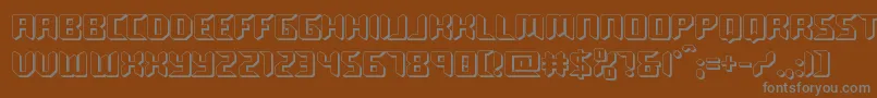 フォントroboclonestraight3d – 茶色の背景に灰色の文字