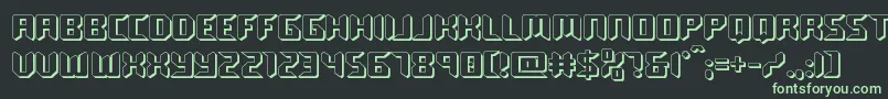 roboclonestraight3d-Schriftart – Grüne Schriften auf schwarzem Hintergrund