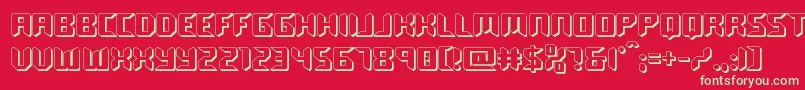 roboclonestraight3d Font – Green Fonts on Red Background