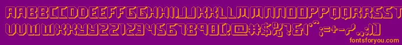 roboclonestraight3d Font – Orange Fonts on Purple Background