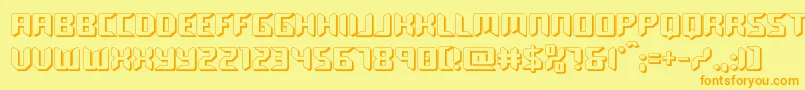 roboclonestraight3d Font – Orange Fonts on Yellow Background