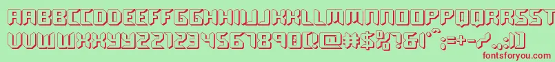 roboclonestraight3d Font – Red Fonts on Green Background