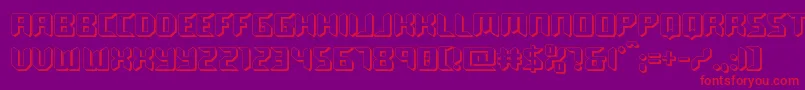 roboclonestraight3d-Schriftart – Rote Schriften auf violettem Hintergrund