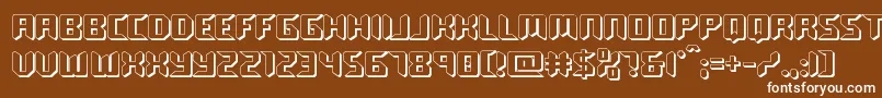 roboclonestraight3d-Schriftart – Weiße Schriften auf braunem Hintergrund