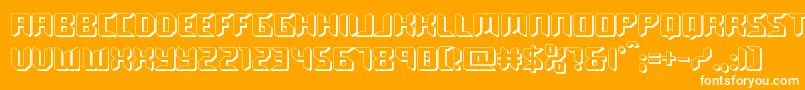 roboclonestraight3d-Schriftart – Weiße Schriften auf orangefarbenem Hintergrund