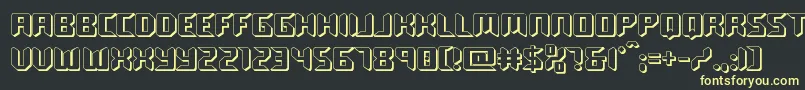 roboclonestraight3d Font – Yellow Fonts on Black Background