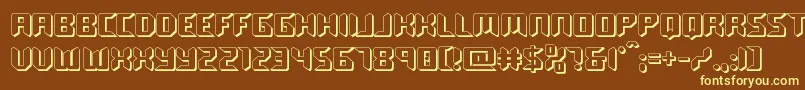 roboclonestraight3d Font – Yellow Fonts on Brown Background