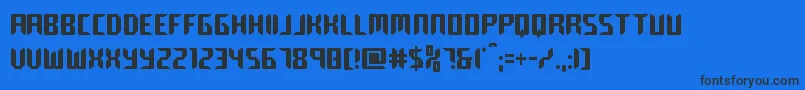 roboclonestraightcond-Schriftart – Schwarze Schriften auf blauem Hintergrund