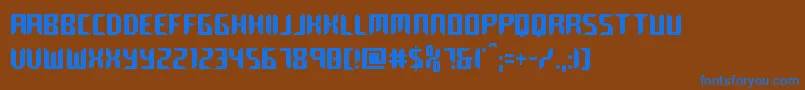 roboclonestraightcond Font – Blue Fonts on Brown Background