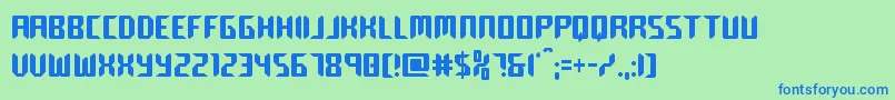 roboclonestraightcond Font – Blue Fonts on Green Background