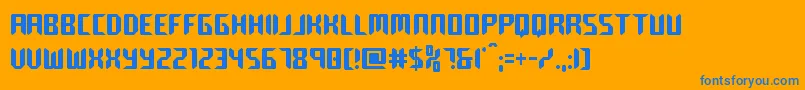 roboclonestraightcond Font – Blue Fonts on Orange Background