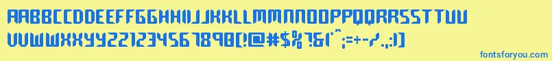 roboclonestraightcond Font – Blue Fonts on Yellow Background