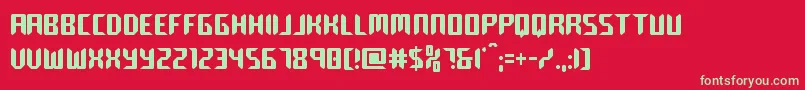 roboclonestraightcond-Schriftart – Grüne Schriften auf rotem Hintergrund