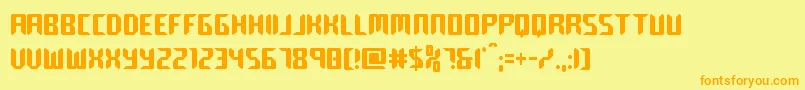 roboclonestraightcond Font – Orange Fonts on Yellow Background
