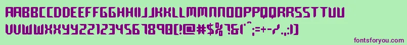 roboclonestraightcond Font – Purple Fonts on Green Background