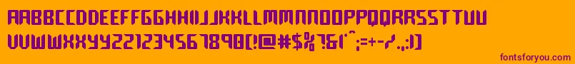 roboclonestraightcond Font – Purple Fonts on Orange Background