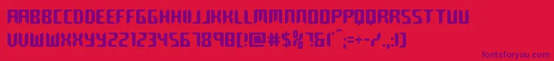 roboclonestraightcond Font – Purple Fonts on Red Background