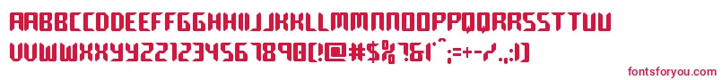 roboclonestraightcond Font – Red Fonts on White Background