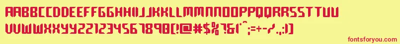 roboclonestraightcond-Schriftart – Rote Schriften auf gelbem Hintergrund