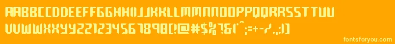 roboclonestraightcond Font – Yellow Fonts on Orange Background