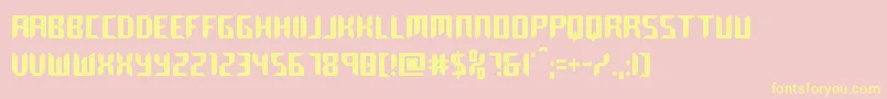 Fonte roboclonestraightcond – fontes amarelas em um fundo rosa