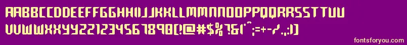 roboclonestraightcond Font – Yellow Fonts on Purple Background