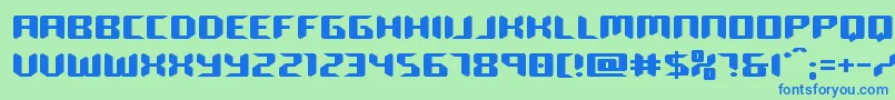 roboclonestraightexpand Font – Blue Fonts on Green Background