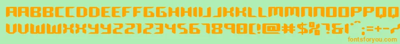 roboclonestraightexpand Font – Orange Fonts on Green Background