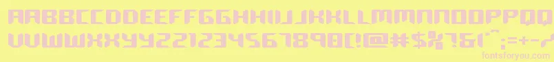 roboclonestraightexpand-fontti – vaaleanpunaiset fontit keltaisella taustalla