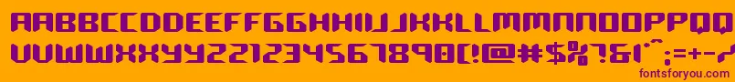 roboclonestraightexpand-Schriftart – Violette Schriften auf orangefarbenem Hintergrund