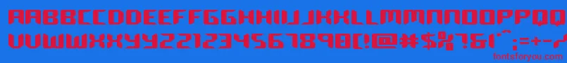 roboclonestraightexpand Font – Red Fonts on Blue Background