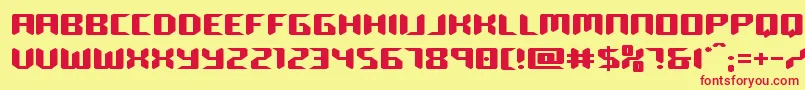 roboclonestraightexpand Font – Red Fonts on Yellow Background