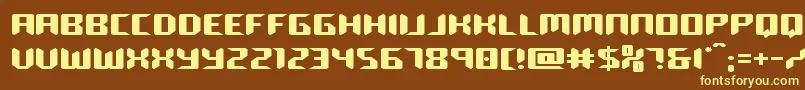 roboclonestraightexpand-fontti – keltaiset fontit ruskealla taustalla