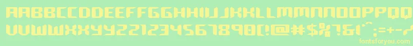 roboclonestraightexpand Font – Yellow Fonts on Green Background