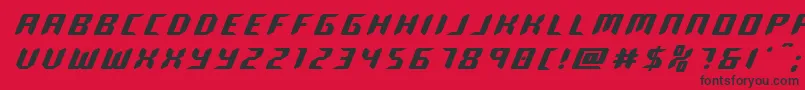 roboclonetitle-Schriftart – Schwarze Schriften auf rotem Hintergrund