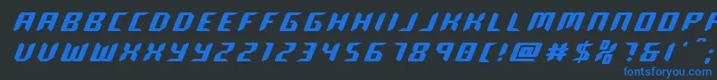 roboclonetitle-Schriftart – Blaue Schriften auf schwarzem Hintergrund